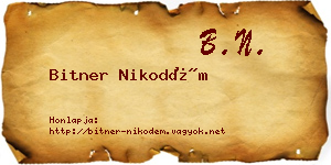 Bitner Nikodém névjegykártya